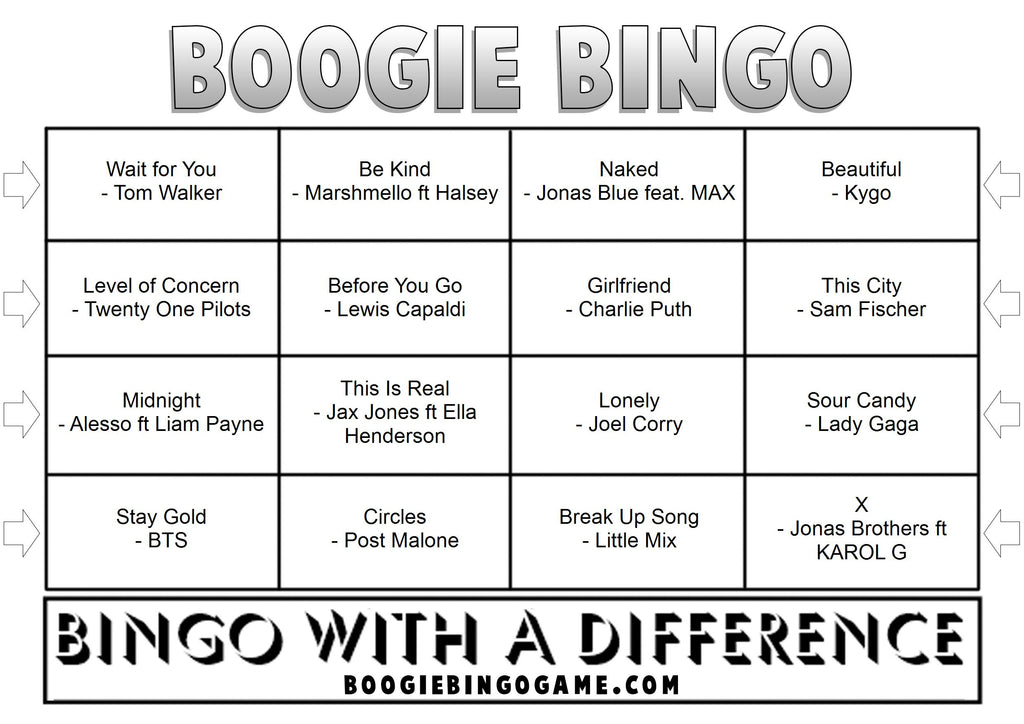 Game 72 | Best of June 2020 | Boogie Bingo | Printable Music Bingo Tickets