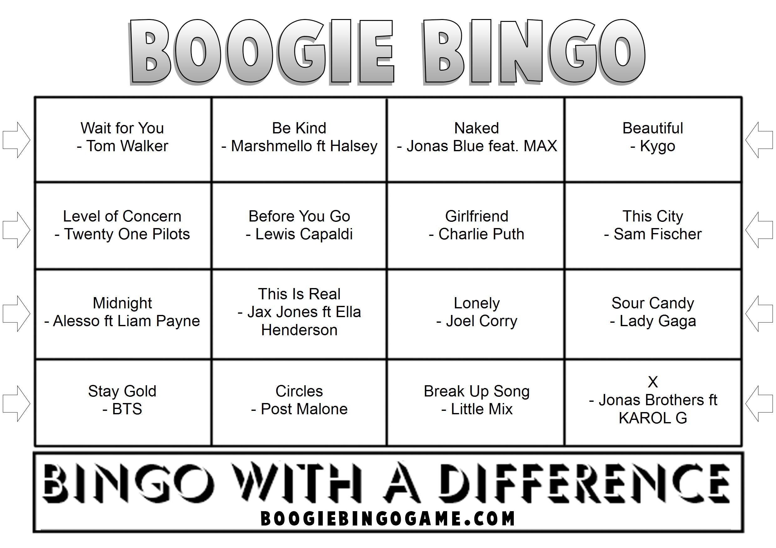 Game 72 | Best of June 2020 | Boogie Bingo | Printable Music Bingo Tickets