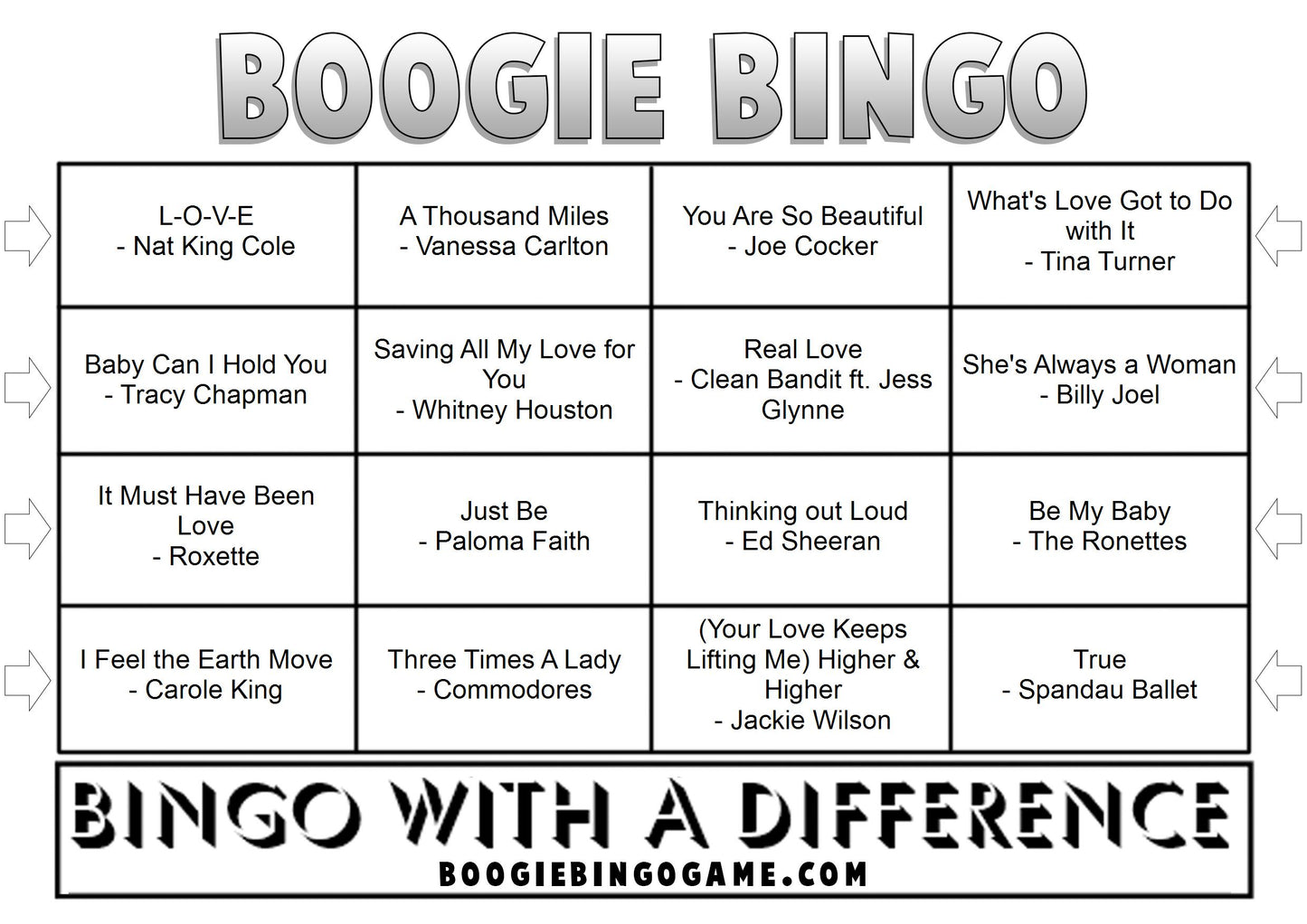 Game 102 | Valentine's Day Renewed | Boogie Bingo | Printable Music Bingo Tickets